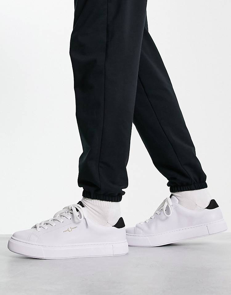 Fred Perry B71 tumbled leather sneakers in white